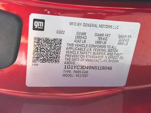 Used 2022 Chevrolet Corvette Stingray Premium Conv w/ Z51 Performance Package RWD image 35
