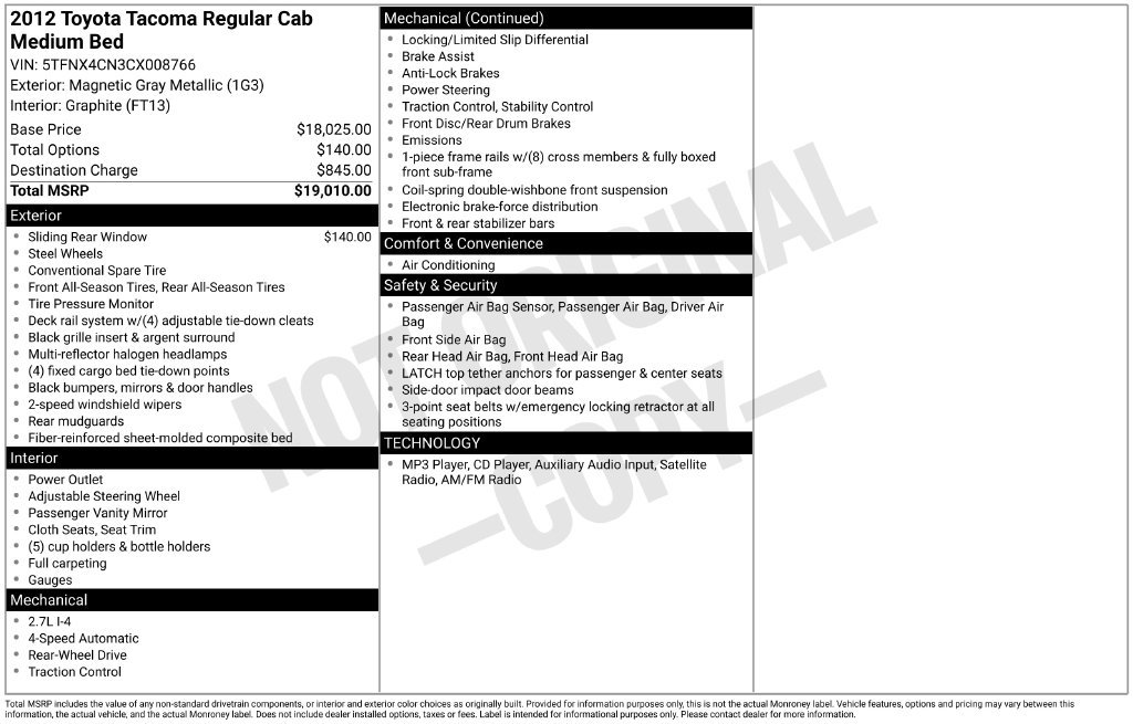 Used 2012 Toyota Tacoma 2WD Regular Cab image 31