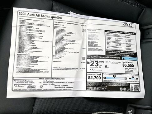 New 2026 Audi A6 Premium Plus image 14