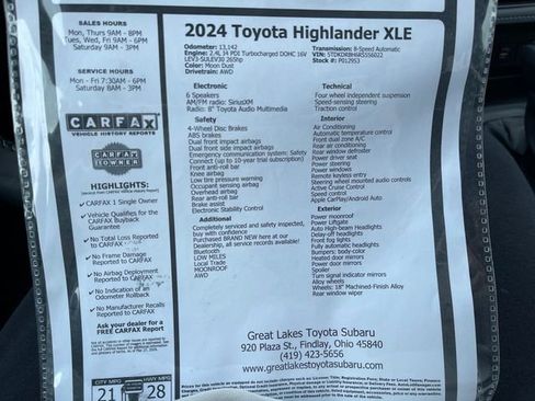 Used 2024 Toyota Highlander XLE image 11