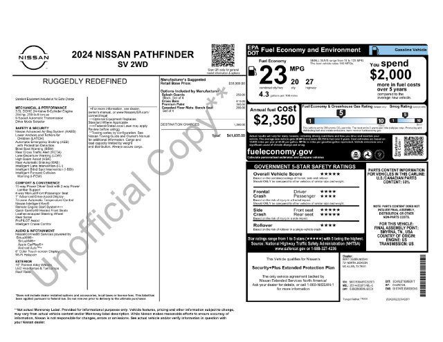 Certified 2024 Nissan Pathfinder SV FWD image 33