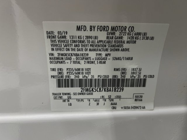Used 2019 Ford Flex SEL w/ Equipment Group 202A FWD image 31