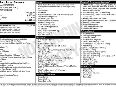 Used 2023 Subaru Ascent Premium w/ Convenience Package AWD/4WD image 6