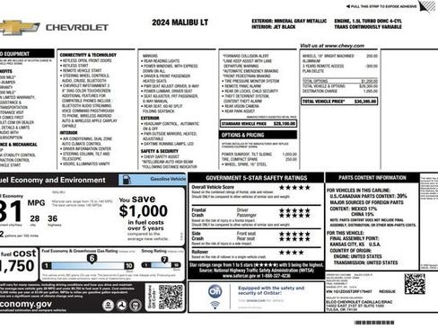 Used 2024 Chevrolet Malibu LT FWD image 2
