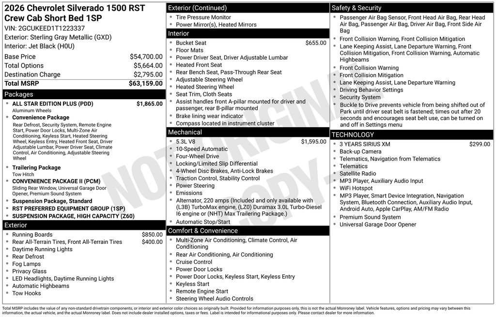 New 2026 Chevrolet Silverado 1500 RST w/ All Star Edition Plus AWD/4WD image 4