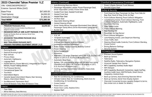 Certified 2023 Chevrolet Tahoe Premier w/ Premium Package RWD image 25