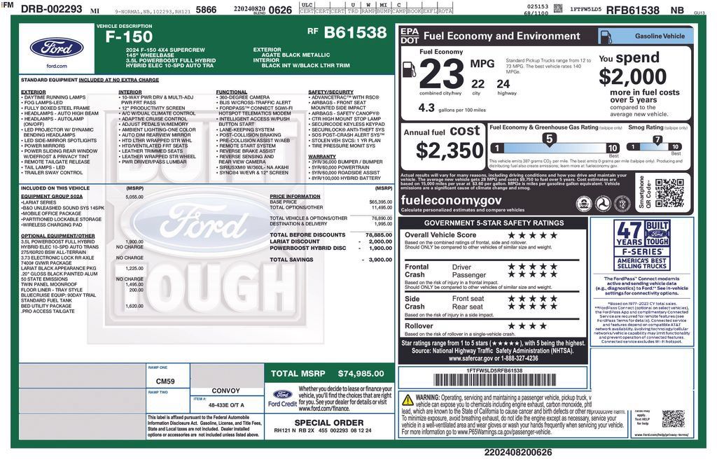 Used 2024 Ford F150 Lariat w/ Equipment Group 502A High AWD/4WD image 12