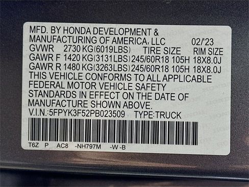 Certified 2023 Honda Ridgeline RTL image 31