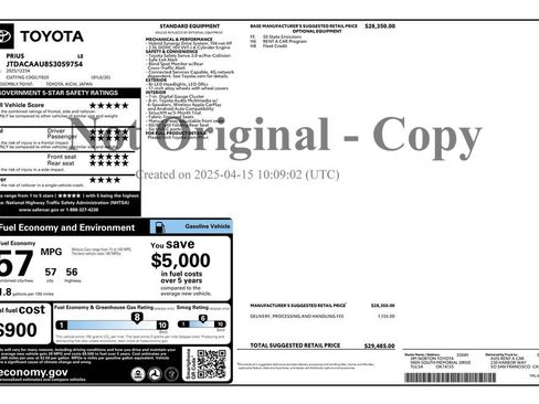 Used 2025 Toyota Prius LE image 4