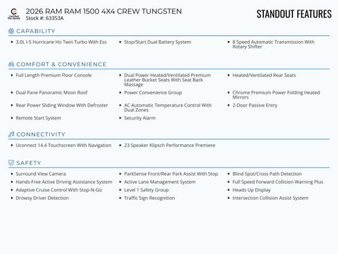 Certified 2026 RAM 1500 Tungsten w/ Trailer Tow Group image 2