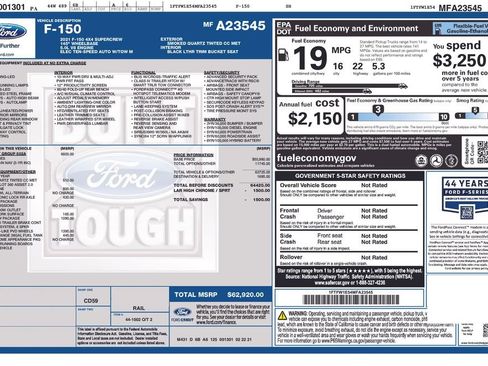 Used 2021 Ford F150 Lariat w/ Equipment Group 502A High image 60