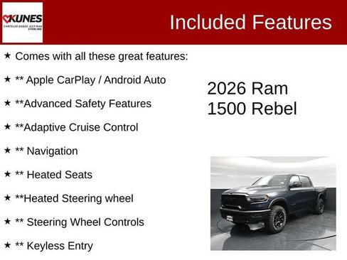 New 2026 RAM 1500 Rebel w/ Rebel Level 2 Equipment Group AWD/4WD image 4