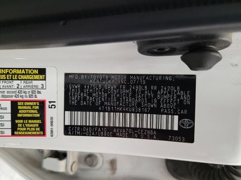 Used 2019 Toyota Camry LE FWD image 33