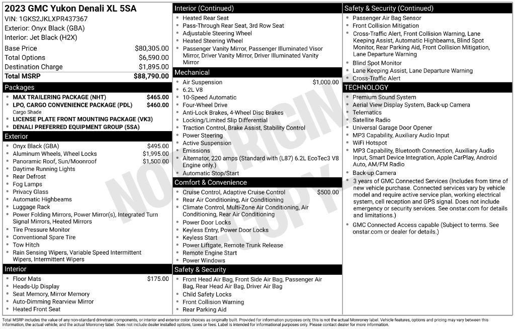 Used 2023 GMC Yukon XL Denali w/ Max Trailering Package AWD/4WD image 40