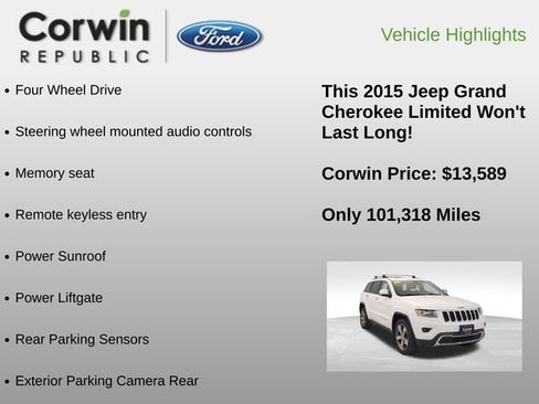 Used 2015 Jeep Grand Cherokee Limited w/ Trailer Tow Group IV image 6