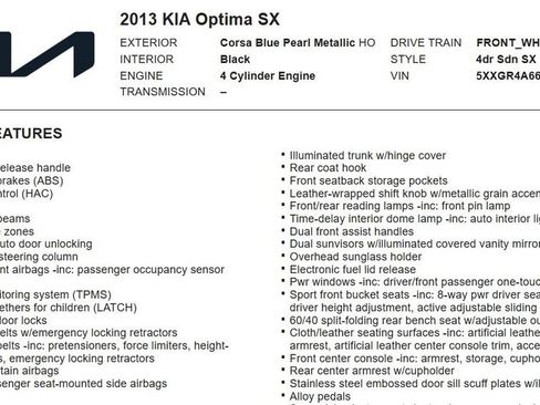 Used 2013 Kia Optima SX w/ Premium Touring Pkg FWD image 18