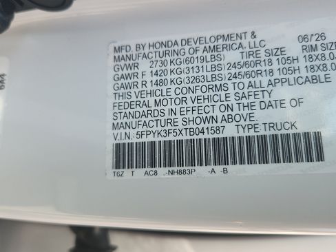 New 2026 Honda Ridgeline RTL image 18