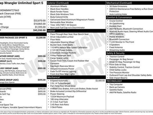 Used 2021 Jeep Wrangler Unlimited Sport image 30