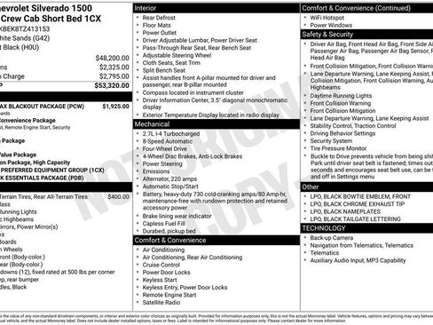 New 2026 Chevrolet Silverado 1500 Custom w/ Turbomax Blackout Package AWD/4WD image 47