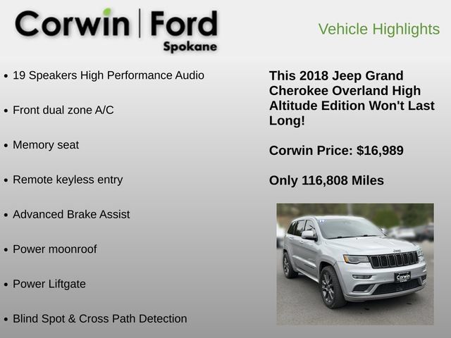 Used 2018 Jeep Grand Cherokee High Altitude AWD/4WD image 12