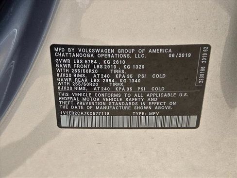 Used 2019 Volkswagen Atlas SEL FWD image 26