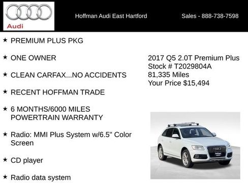 Used 2017 Audi Q5 2.0T Premium Plus w/ Technology Package AWD/4WD image 12
