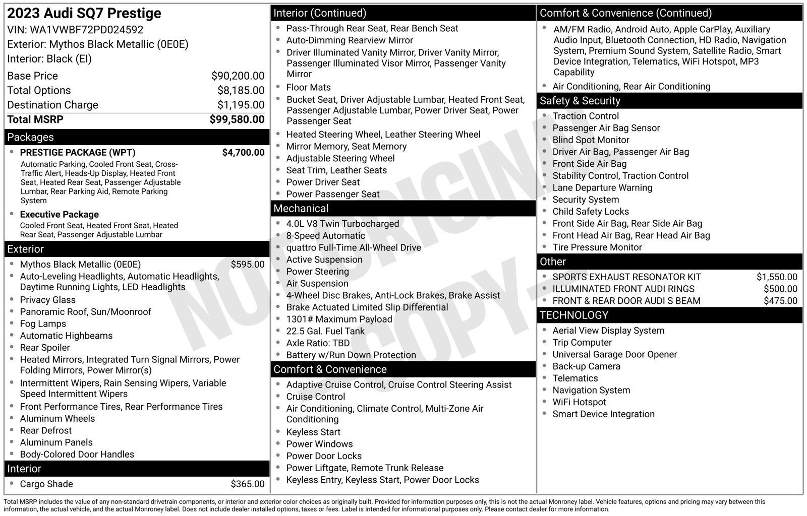 Certified 2023 Audi SQ7 Prestige w/ Prestige Package AWD/4WD image 32