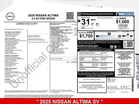 New 2025 Nissan Altima 2.5 SV w/ SV Premium Package FWD image 6