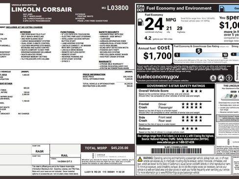 Used 2021 Lincoln Corsair Standard w/ Premium Package image 2