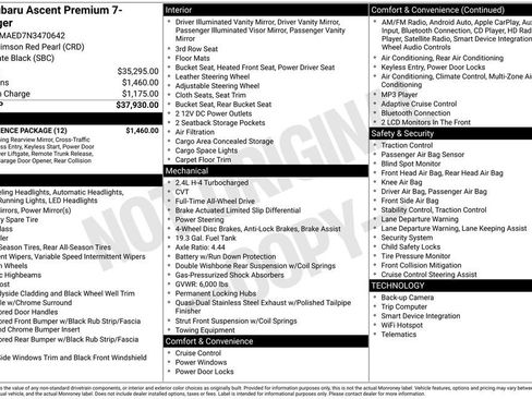 Certified 2022 Subaru Ascent Premium w/ Convenience Package image 8