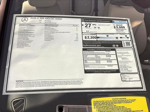 New 2026 Mercedes-Benz C 300 4MATIC Sedan image 18
