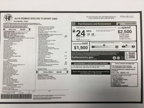 Used 2019 Alfa Romeo Stelvio Ti Sport w/ Quick Order Package 22S Sport image 19