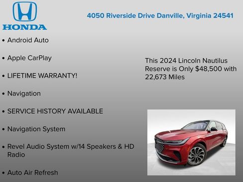 Used 2024 Lincoln Nautilus Reserve w/ Equipment Group 202A image 23