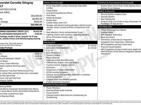 Used 2016 Chevrolet Corvette Stingray Coupe w/ 2LT Preferred Equipment Group RWD image 46