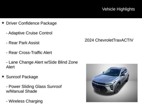 Used 2024 Chevrolet Trax ACTIV w/ Sunroof Package FWD image 2