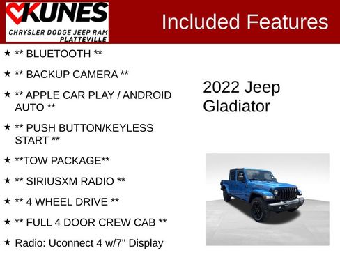 Used 2022 Jeep Gladiator Sport AWD/4WD image 2