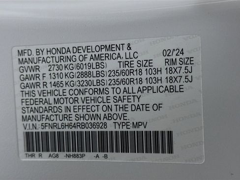 Certified 2024 Honda Odyssey EX-L image 39