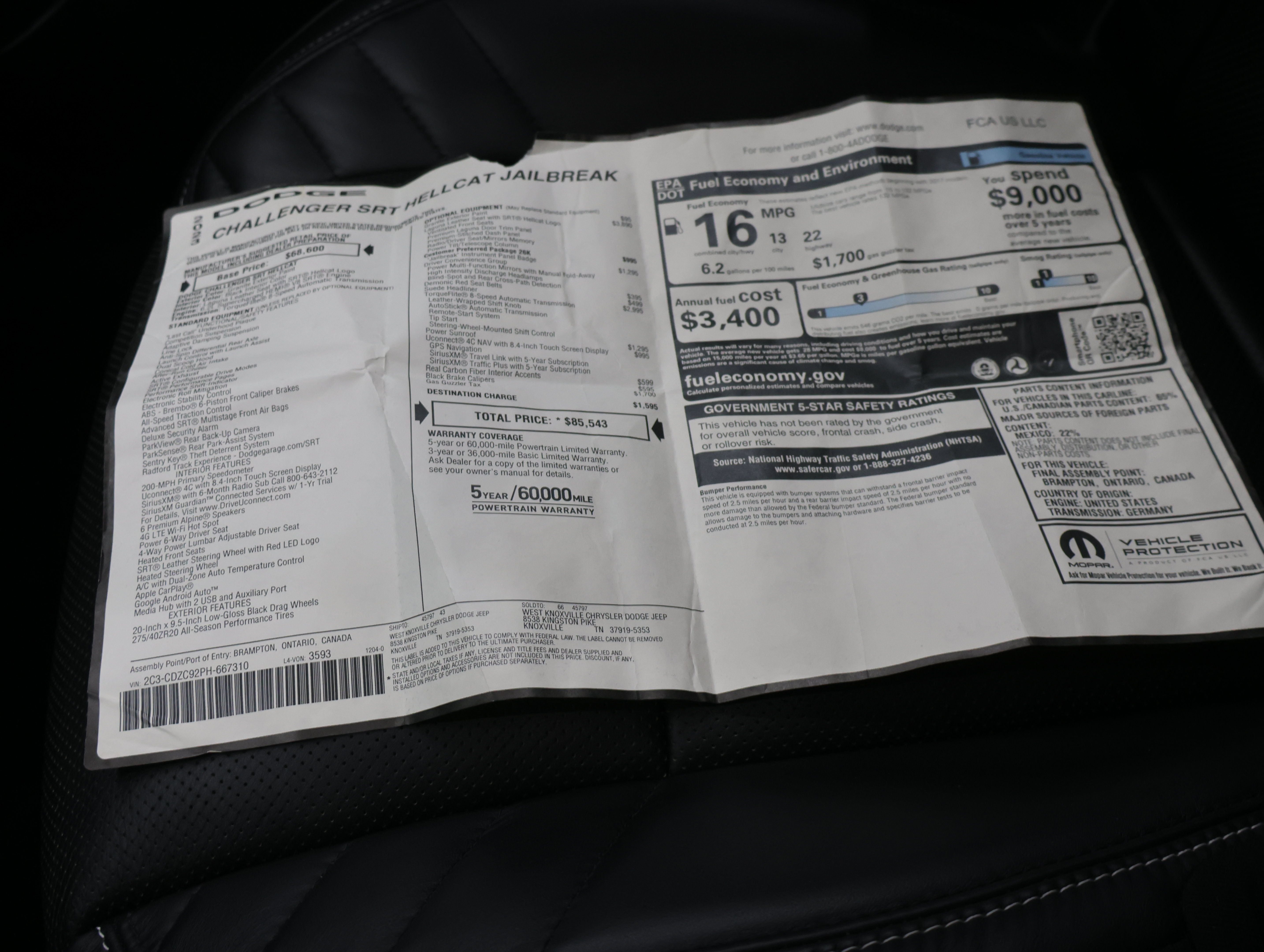 Used 2023 Dodge Challenger SRT Hellcat w/ Driver Convenience Group RWD image 58