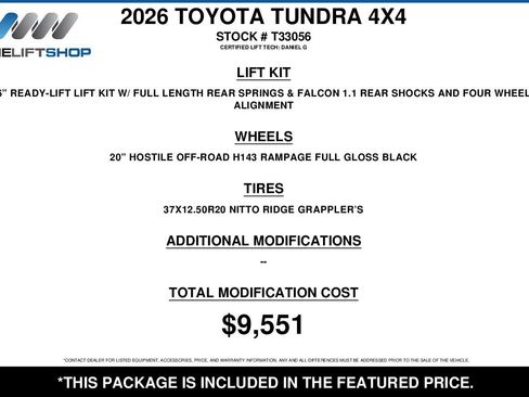 Used 2026 Toyota Tundra SR5 w/ SR5 Convenience Package AWD/4WD image 2