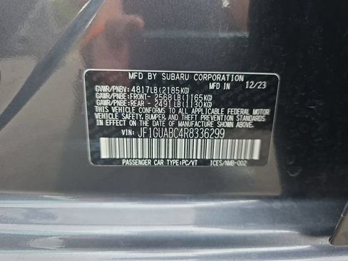Certified 2024 Subaru Impreza 2.0i AWD/4WD image 9