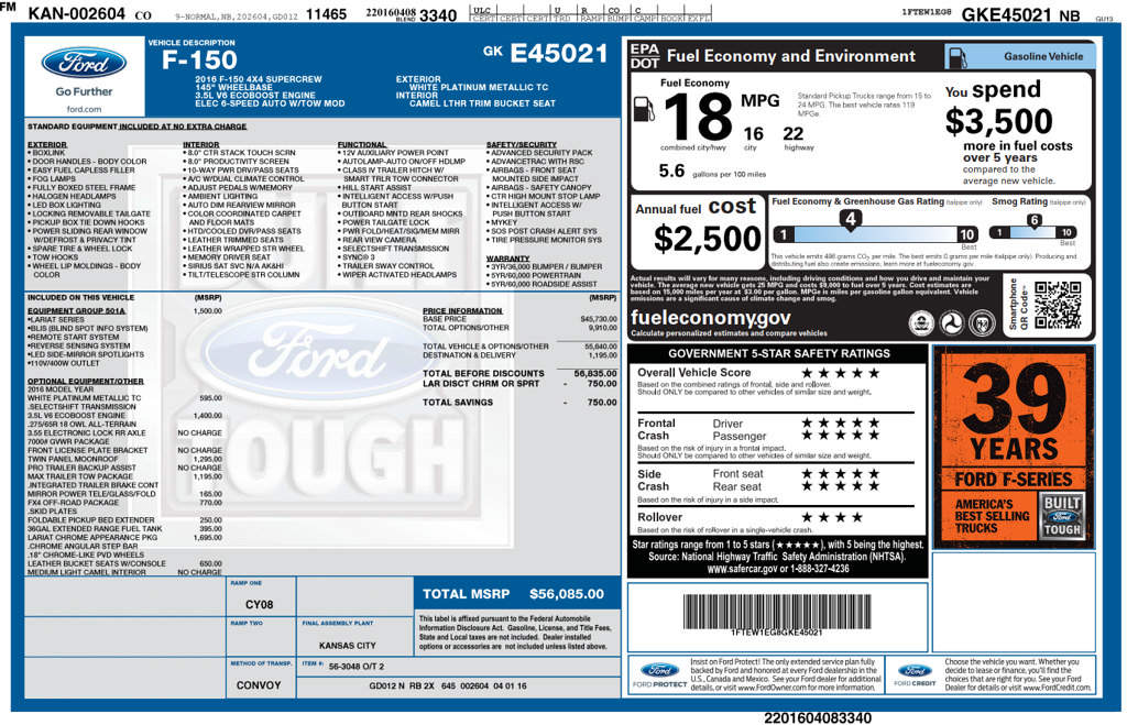 Used 2016 Ford F150 Lariat AWD/4WD image 69