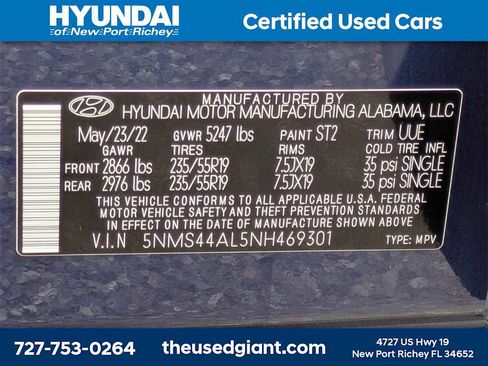 Certified 2022 Hyundai Santa Fe Limited image 44