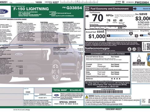 Used 2023 Ford F150 Lightning XLT w/ Equipment Group 312A High image 29