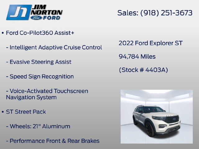 Used 2022 Ford Explorer ST w/ Equipment Group 401A AWD/4WD image 14