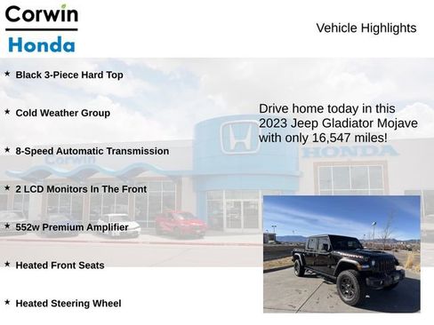 Used 2023 Jeep Gladiator Mojave w/ Cold Weather Group image 7