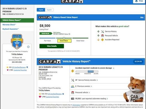 Used 2014 Subaru Legacy 2.5i Premium image 3