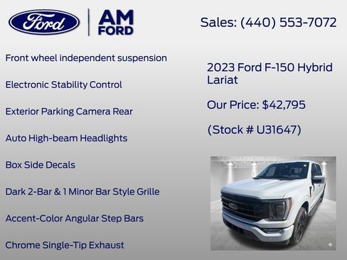 Certified 2023 Ford F150 Lariat w/ Equipment Group 502A High AWD/4WD image 32