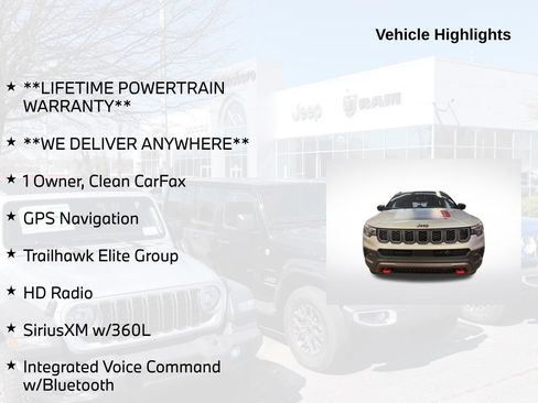 Used 2025 Jeep Compass Trailhawk w/ Trailhawk Elite Group AWD/4WD image 5
