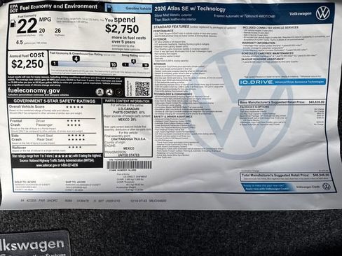 New 2026 Volkswagen Atlas SE AWD/4WD image 10