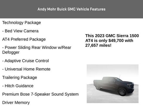 Used 2023 GMC Sierra 1500 AT4 w/ Technology Package image 8